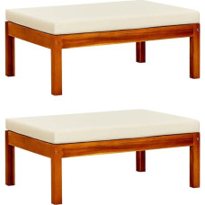 vidaXL 2 x Solid Acacia Wood Garden Stool Modular Footstool Stool Stool Wooden Stool Footstool Footrest Ottoman Patio