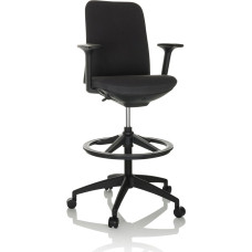 hjh OFFICE Nestora 760021 Work Work Chair High Swivel Chair with Height-Adjustable Footrest Black