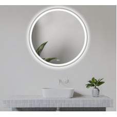 Home Glow Venti LED Bathroom Mirror Round 80 cm - Bathroom Mirror with Lighting, Anti-Fog, Touch Switch, Wall Mirror with Light & Metal Frame