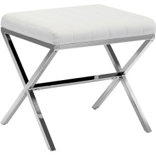 Duhome Faux Leather Upholstered Stool Footstool Padded Modern Stool with Metal Frame for Dressing Table Hallway Living Room Bedroom White