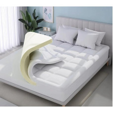 4All Matratzenauflage aus Memory-Schaum, extra tief, doppellagig, mit flauschigem, waschbarem Oberbezug zur Linderung von Rückenschmerzen (Einzelbett, 90 x 190 cm)