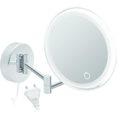 Libaro Siena LED Cosmetic Mirror - 7x Magnifying Mirror with Wall Mount - Dimmable Makeup Mirror with Auto-Off & LED Lighting - Bathroom Mirror with White Cable, Chrome Metal