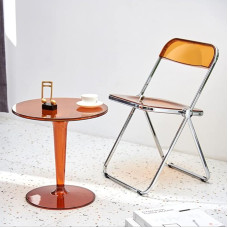 LANTUS 1 x Folding Kitchen Chair with Metal Legs Comfortable Practical 46 x 46 x 75 cm (Yellow)