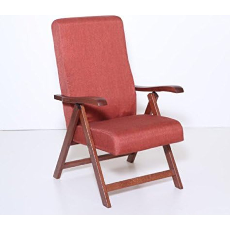 Maslegno Elite Miami Los Angeles Armchair Fully Beech Wood Upholstery Polyurethane Foam Backrest Can Be Folded Back in 4 Positions Full ARANCIO