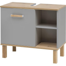 Schildmeyer Padua 148823 Vanity Unit Platinum Grey / Oak Country House Decor 65.2 x 35.0 x 60.1 cm