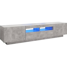 vidaXL TV Cabinet with LED Lights Lowboard Sideboard TV Cabinet TV Furniture Table Board HiFi Cabinet Concrete Grey 180 x 35 x 40 cm