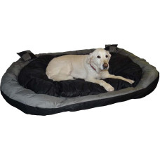 Hossi's Wholesale Washable Dog Bed with Reversible Cushion, Cuddly Dog Sofa, Grey, Size XL 150 x 120 x 25 cm