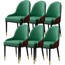 LHOONBB Modernes gepolstertes Küchen-/Esszimmer-Set mit 6 Beistelltischen, Wohnzimmer-/Küchenmöbeln mit weichem PU-Lederbezug, Sitzkissen und Metallbeinen