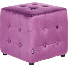Beliani Stylish Cube Stool Velvet Fabric Purple Wisconsin