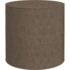 HOMCOM 2-in-1 Round Stool with Removable Cover, Footstool in Linen Look, Wood and Sponge, Diameter 41 x 41 cm, Brown