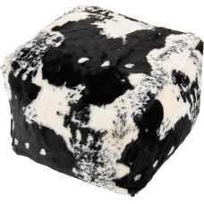 SARO LIFESTYLE Faux Fur Cowhide Pouf