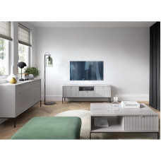 Home Furniture Set Wall Unit Grey Base Frame Black 3-Piece 1 Sideboard 1 Coffee Table 1 Lowboard