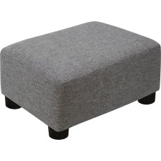 CAROLMADE Small Footstool Ottoman 15.4 Inch Footstool with Legs Footrest Under Desk Footrest for Living Room Bedroom and Office Linen Grey