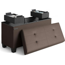 Ottoman Bench with Storage Containers, 30 Inch Storage Bench for Bedroom, Bed End, Folding Footrest, Ottoman with Storage for Living Room, Storage Chest Max 660 lbs