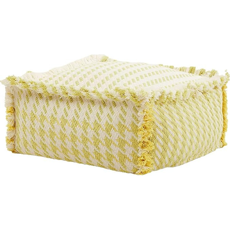 MOCOFO Decoration Cotton Unfilled Woven Stool Covers Square Footstool Ottoman for Living Room, Bedroom, Patio (Yellow, 40 x 40 x 20 cm)