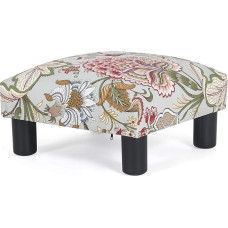 Joveco 15 Inch Footstool, Small Ottoman, Padded Footstool and Ottoman, Small Footrest, Pet Stairs for High Beds, Lightweight and Portable (Boho Floral Pattern)