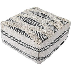 MOCOFO Leisure Creative Sofa Stool, Modern Minimalist Tatami Floor Futon Mat, Chunky Fabric, Printed Tassel, Pouf Cover (Diamond Grey, Diameter 40 x 40 x 20 cm)