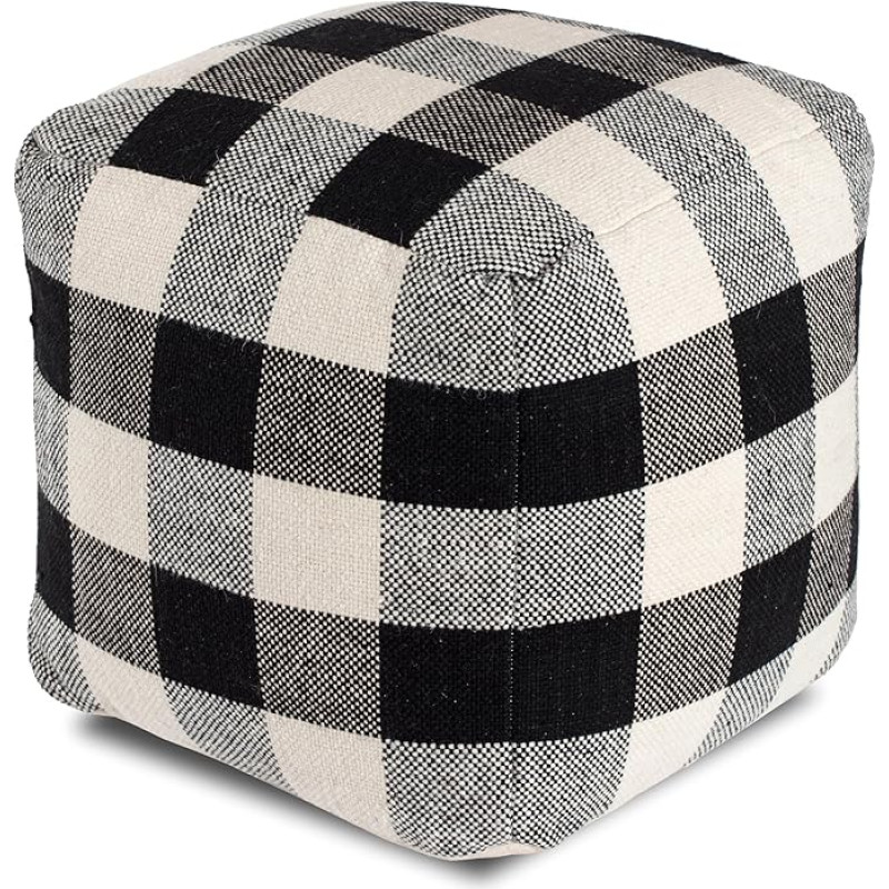 Anji Mountain Square Stool Black and White 20