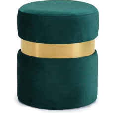 Meridian Furniture Hailey Green Velvet Ottoman/Stool Green Velvet/Gold/Modern