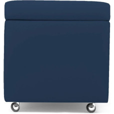 Arketicom New Pandora Swing Bean Bag Stool with Wheels in Faux Leather Footrest with Wheels Armchair Bench Padded Rubber Spring Puff Design Main Decor Coffee Table Modern 42 x 42 cm Dark Blue