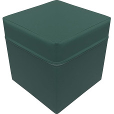 NiroSport Cube Stool 40 x 40 x 40 cm Foam Padding Faux Leather Cover Green
