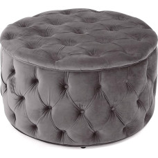 Christopher Knight Home Zelfa Velvet Ottoman, Grey