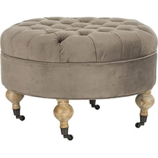 SAFAVIEH Upholstered Ottoman in Mushroom 70 X 70 X 45