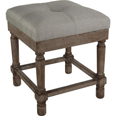 Cortesi Home CH-OT905500 Kalmus Square Stool 48.3 cm High Beige