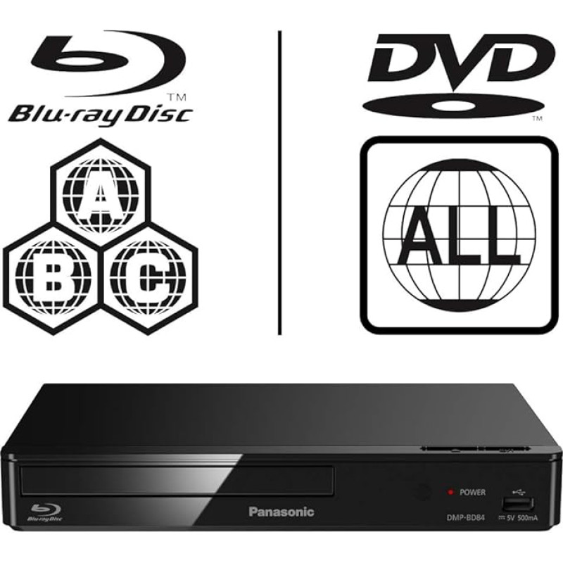 Panasonic DMP-BD84EB-K Smart ICOS, YouTube, Netflix jne. HDMI-väljundi HDD taasesitus