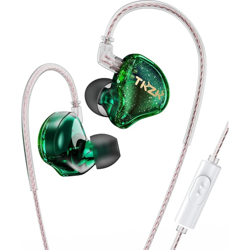 EZ EAR TKZK TK01 HiFi sisenemiskõrvaklapid dünaamilise juhiga, Deep Bass In-Ear Monitor Tesla DD-ga, kõrvaklapid 2 Pin OFC-kaabliga lava, muusika, pop, ACG jaoks (lilla, koos mikrofoniga)