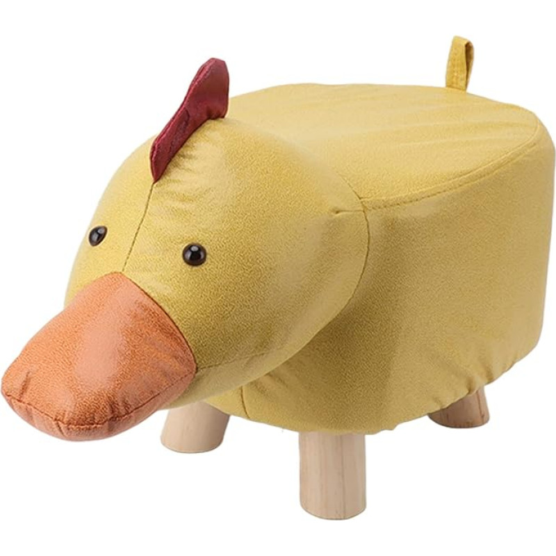 AONYAYBM Jalahoob, laste turvatool, Cartoon Animal Shaped Stock, lastetuba, kodu, elutuba, armas puidust jalahoob mängutuppa, õue, kingavahetusjalanõud pehme (kollane part)