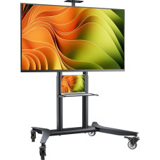 ONKRON TV Stand Rollable for 55-90 Inch TVs, Max koormus kuni 90 kg, Professional Cart TV Stand kõrgus reguleeritav, Max VESA 800 x 600 Mobile TV Stand koos ratastega Must TS1871-B