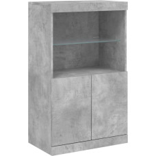 vidaXL küljepaneel, kapp, kus on palju hoiuruumi, LED tuledega kõrgkapp, küljepaneel, külgkapp, seisev kapp, kaasaegne, betoonhall