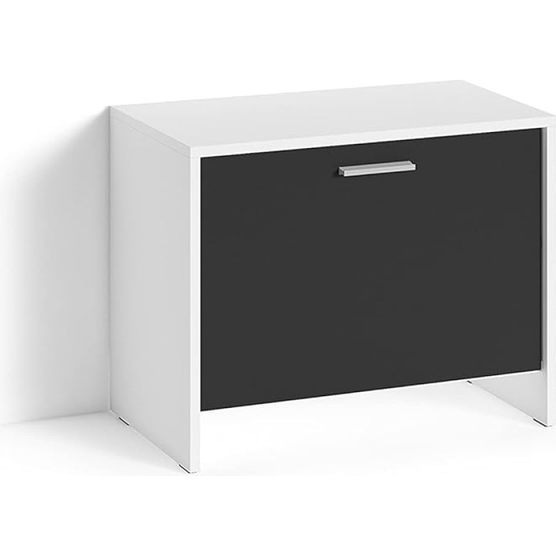 byLIVING Ben/Kingakapp, matt valge / esiosa must / väike esikukapp klapiga ja riiuliga B 60 x K 48 x S 35 cm