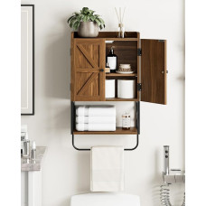 Apetaccat Vannitoa kabinet, väikesed meditsiinikapid reguleeritava riiuli ja magnetiliste lukustuvate ustega, seinale kinnitatud rippkapp vannitoa/pesuruumi jaoks, pähkelpuu