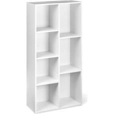 Amazon Basics 7-kohaline raamaturiiul, kontoririiul, elutuba, magamistuba, kuubik, valge, 50 x 24 x 106 cm