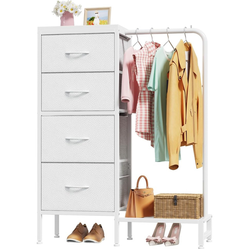 111 cm kõrge kapp 4 riidest sahtliga, väike riidekapp koos riidekorraga, kapp-kapp, valge magamistuppa, elutuppa, koridori koridori, magamistoa kapp, magamistoa kapp