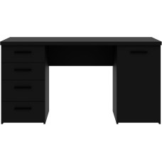 FORTE NET106 Kirjutuslaud 150, must kirjutuslaud 1 ukse ja 4 sahtliga, kaasaegne kodukontor, teismelise tuba, arvutilaua, komposiitpuit, must, 150 cm lai x 76 cm kõrge x 60 cm sügavus.