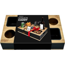 mikamax Couch Bar for Sofa Armrest - Couch Caddy & Organizer for Storing Drinks, Snacks and Remote Control - Black