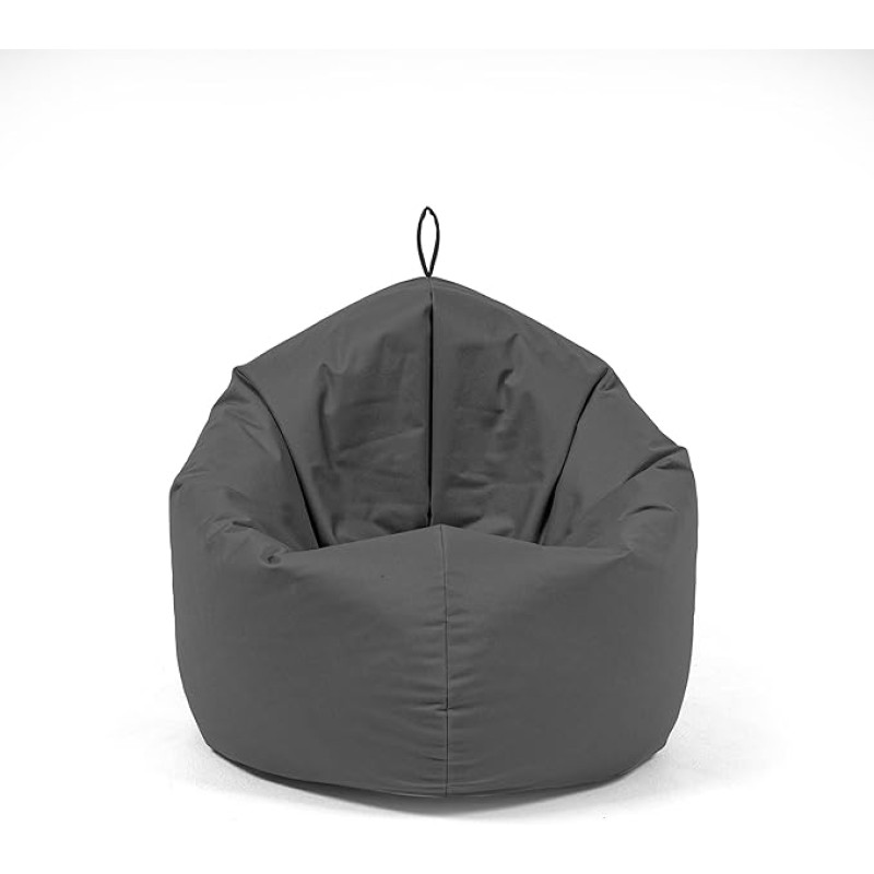 Nadimaideal 2-in-1 Bean Bag for Children, Teenagers & Adults, Indoor & Outdoor, Gaming Bean Bag, Comfortable Bean Bag, Filling EPS Beads (Anthracite, L Diameter: 125 cm)