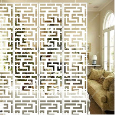 Yizunnu 12-Piece Set White Room Divider Screens, Wood-Plastic Hanging Screen Panel, Folding Privacy Room Divider Panels, DIY Home Partition Decor 29 x 29 cm (Lmaze)