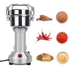 Electric Grain Mill, 150 g, Stainless Steel, Fast Superfine Mill, Grain Mill, Dry Herb Grain Grinder with Overload Protection for Herbs, Spices, Nuts, Cereals, Herb Powder Machine