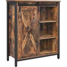 VASAGLE Sideboard, Kitchen Cabinet with Sliding Door and Adjustable Shelves, Bathroom Cabinet, Living Room, Hallway, Kitchen, Home Office, Steel Frame, Industrial Style, Vintage Brown/Black LSC88BX