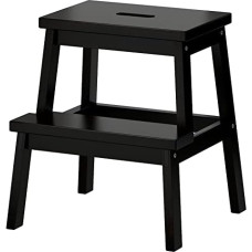 IKEA Solid Step Stool, Reliable Step Stool for Daily Access Step Stool for Kids, Wood, Black, 50 cm