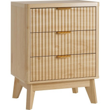 LYNCOHOME Bedside Table Wooden Bedside Table 3 Drawer Bedside Table 35D x 45W x 60H cm Modern Design Wood Colour