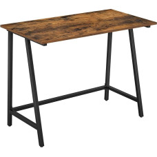 Vasagle LWD40X Desk, Computer Desk, Home Office, Study, Office, Living Room, Stable, Space Saving, Easy Assembly, Industrial Design, 100x50x75cm, Vintage, Dark Brown