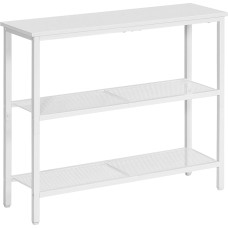 HOOBRO EWW73XG01 Narrow Console Table, Side Table with 2 Shelves, Sofa Table, Hallway, Entrance, Living Room, Bedroom and Office, White