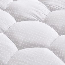 SONIVE Mattress Topper 140 x 200 cm, Comfortable and Breathable Mattress Topper, Protector for Mattresses up to 38 cm Height, Mattress Topper Made of 100% Cotton for Toppers, White