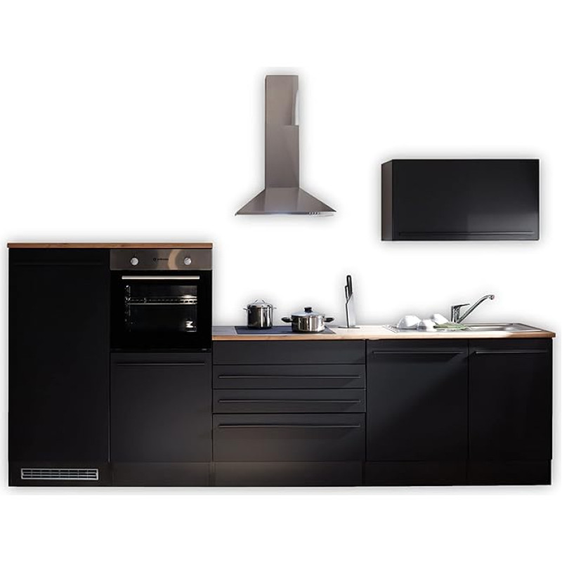 Jazz 84-129-18 Kitchen Unit without Appliances Approx. 320 x 200 x 60 cm Black