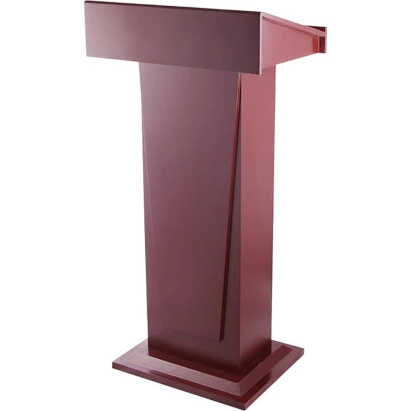 SBCGFY Lecterns Standing with Open Storage Space, Teacher Podiums, Wood, Reception Table, 58 x 43 x 117 cm, Conference Table, Podium Stand (Red, 58 x 43 x 117 cm)